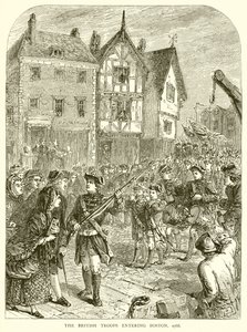 Brittijoukot saapuvat Bostoniin, 1768 tekijältä English School