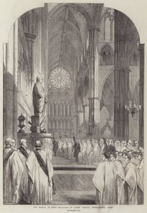 Lordi Macaulayn hautaus Runoilijan kulmassa, Westminster Abbeyssa (kaiverrus) tekijältä English School