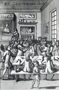The Coffeehouse Mob, Edward Ward, otettu Vulgus Britannicuksesta, 1710 tekijältä English School