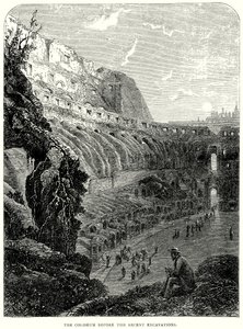 Colosseum ennen viimeaikaisia kaivauksia (kaiverrus). tekijältä English School