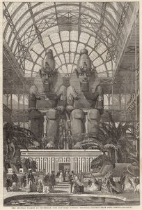 Crystal Palace Sydenhamissa; Egyptian Avenue, jättiläismäisiä hahmoja Aboo Simbelistä tekijältä English School