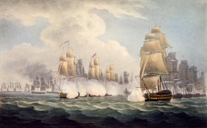 Commodore Dances Squadronin Ranskalaisten tappio Linoisin johdolla, 15. helmikuuta 1804, teoksesta The Naval Chronology of Great Britain, kirjoittanut J. Ralfe