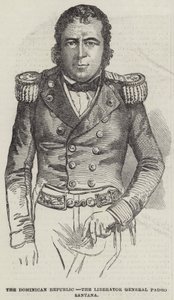 Dominikaaninen tasavalta, vapauttajakenraali Pedro Santana (kaiverrus) tekijältä English School