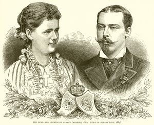 Albanyn herttua ja herttuatar (naimisissa, 1882. Albanyn herttua kuoli, 1884) tekijältä English School