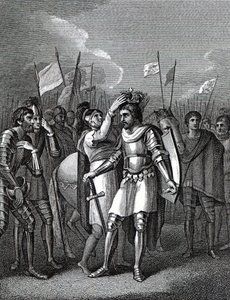 Earl of Richmond valitsi kuninkaaksi Bosworthin taistelun jälkeen David Humen ja Tobias Smollettin Englannin historiasta, 1804 tekijältä English School
