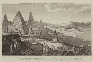 Egyptiläiset pyramidit, joista on näkymät osalle Niilistä