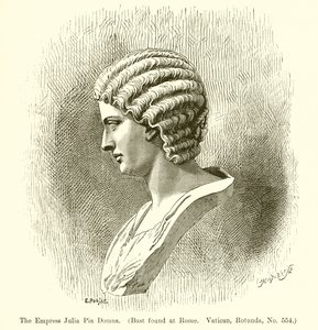 Keisarinna Julia Pia Domna. (Rintakuva löydetty Roomasta. Vatikaani, Rotunda, nro 554)