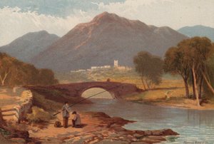 Englannin järvet, Ambleside (väri litho) tekijältä English School