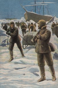 Erebus ja Terror in the Ice (väri litho) tekijältä English School