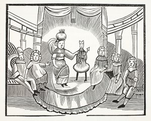The Famous History of Tom Thumb, kuvitus John Ashtonin kirjasta Chap-books of the Eightenth Century, pub. 1882 tekijältä English School
