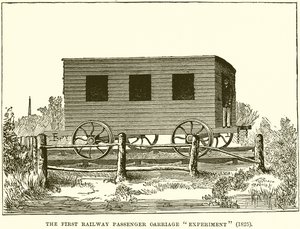 Ensimmäinen rautateiden matkustajavaunukoe (1825) tekijältä English School