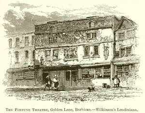 Fortune Theatre, Golden Lane, Barbican. - Wilkinsons Londiniana tekijältä English School
