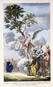 Terveyden nero vastaanottaa Euroopan, Aasian, Afrikan ja Amerikan ja toimittaa ne brittiläiselle lukijalle, 1756-1757 tekijältä English School
