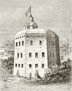 The Globe Theatre, Southwark, William Hickman Smith Aubreyn (1858-1916) julkaisusta The National and Domestic History of England, julkaistu Lontoossa, noin 1890 tekijältä English School