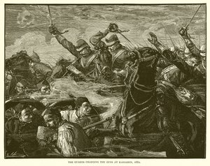 Vartijat hyökkäämässä aseita Kassassinissa, 1882 tekijältä English School