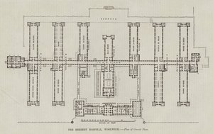 Herbert-sairaala, Woolwich, pohjakerroksen suunnitelma (kaiverrus) tekijältä English School