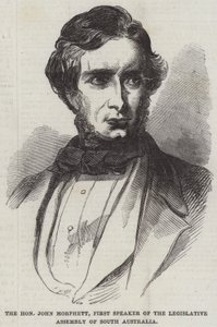 Arvoisa John Morphett, Etelä-Australian lakiasäätävän kokouksen ensimmäinen puhemies (kaiverrus) tekijältä English School