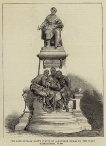 Edesmennyt Gustave Doren Alexandre Dumasin patsas Malesherbes-aukiolla, Pariisi (kaiverrus) tekijältä English School