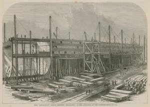 Leviathan (Iso Itä) -höyrylaiva sellaisena kuin se ilmestyi vuoden 1855 alussa tekijältä English School