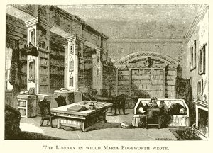 Kirjasto, jossa Maria Edgeworth kirjoitti tekijältä English School