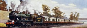 The London Dover Express "Lord Nelson", kuvitus "The Wonder Book of Railways" -julkaisusta, neljästoista painos, toimittanut Harry Golding tekijältä English School