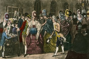 Bagnigge Wellsin pitkä huone muodin suosion huipulla vuonna 1772 tekijältä English School