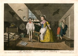 Metodisti Taylor kiinni aviorikoksesta (värillinen kaiverrus) tekijältä English School