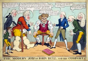 Nykyaikainen työ! Tai John Bull ja hänen mukavuutensa!, pub. 1816 (käsinvärinen kaiverrus) tekijältä English School
