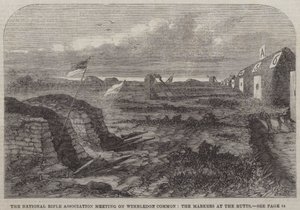 National Rifle Associationin kokous Wimbledon Commonissa, Markers at the Butts (kaiverrus) tekijältä English School
