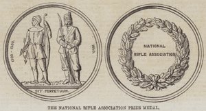 National Rifle Associationin palkintomitali (kaiverrus) tekijältä English School