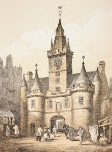 The Netherbow Port, Edinburgh, John Howien (1735-93) vuonna 1879 julkaistusta teoksesta The Scots Worthies mukaan Howie