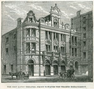 Uusi Savoy-teatteri, edessä kohti Thames-rantaa tekijältä English School