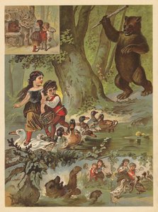 Vanha karhu, joka asui sokeritalossa (chromolitho) tekijältä English School