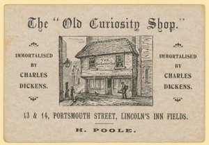 Old Curiosity Shop, Portsmouth Street, Lincolns Inn Fields, Lontoo; Poolen jätepaperin jälleenmyyjä tekijältä English School