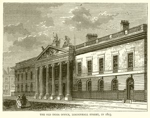 Vanhan Intian toimisto, Leadenhall Street, vuonna 1803 tekijältä English School