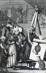 Taidemaalari, joka lähettää kuvansa asiantuntijoiden ja antikvaareiden tutkimiseen, 1774 tekijältä English School