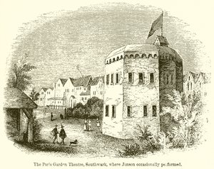 Paris Garden Theatre, Southwark, jossa Jonson esiintyi silloin tällöin tekijältä English School