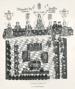 Edward I:n parlamentti (1239-1307) kopio Wriothesleyn käsikirjoituksesta n. 1523, pub. vuonna 1794 tekijältä English School