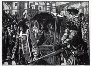 Edinburghin ihmiset saattoivat Hamiltonin herttua Holyroodin palatsiin vuonna 1706 tekijältä English School