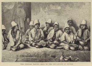 Persian nälänhätä, pojat orpokodissa Shirazissa tekijältä English School
