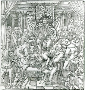 Kuningas Henrik VIII syrjäytti paavin, 1534 tekijältä English School