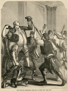 Väestö pakotti Louis XVI:n ottamaan käyttöön punaisen lippiksen, 1792 tekijältä English School