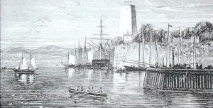 Potomac-joki, Washington D.C., USA, pastori Thomas Milnerin "The Gallery of Geography", julkaistu noin 1880 (kaiverrus) tekijältä English School