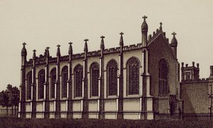 Proprietary Collegen kappeli, Cheltenham (litografia) tekijältä English School