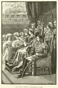 Kuningatar avasi eduskunnan vuonna 1846 (kaiverrus) tekijältä English School