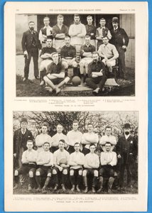 Ravensbourne ja The Connaught, jalkapallojoukkueet esiintyivät The Illustrated Sporting and Dramatic Newsissa 13. helmikuuta 1892 tekijältä English School