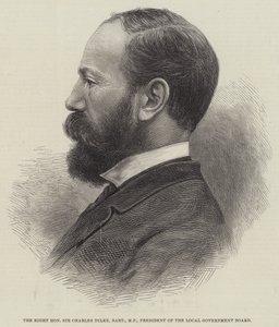 Oikea herra Sir Charles Dilke, Baronet, kansanedustaja, paikallishallinnon puheenjohtaja (kaiverrus) tekijältä English School
