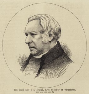 Oikea pastori C. R. Sumner, Winchesterin entinen piispa (kaiverrus). tekijältä English School