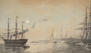 Royal Yacht off Margate -iltana 5. maaliskuuta 1863 Edward VII:n ja tanskalaisen Alexandran avioliiton muistomerkistä, pub. 1864 tekijältä English School