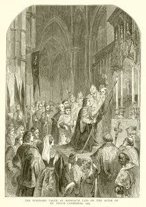 Standardi, joka on otettu Bosworthissa St. Paulin katedraalin alttarille, 1485